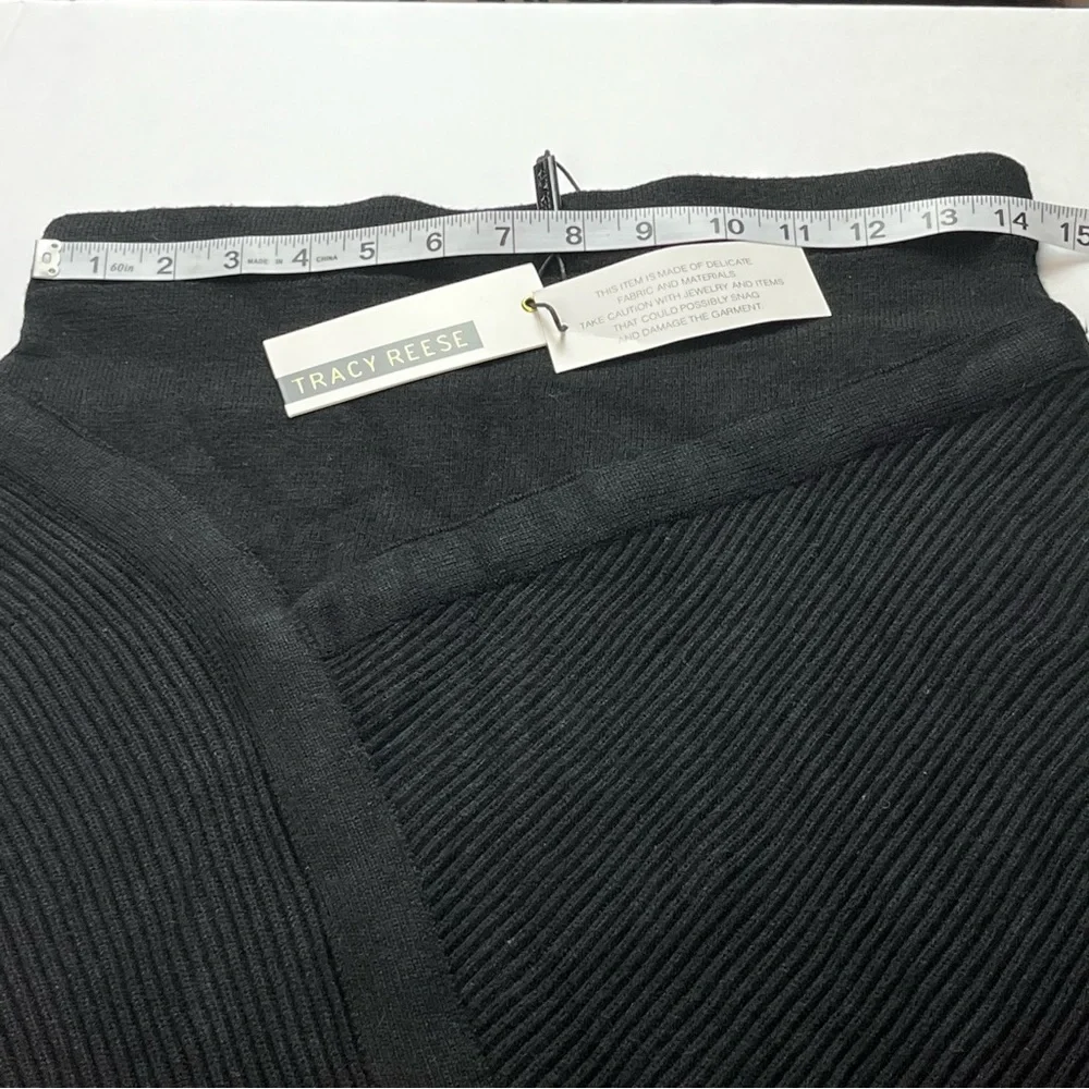 Anthropologie Tracy Reese Womens SZ Medium Black Flared Mini Skirt Knit Midi NEW